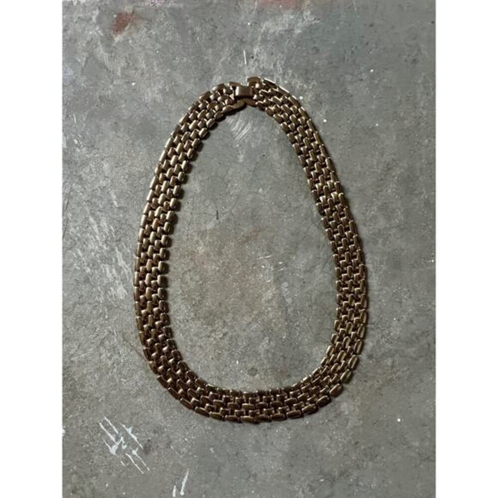 Amazing vintage Gold Tone Metal Collar Choker Necklace, 1990s